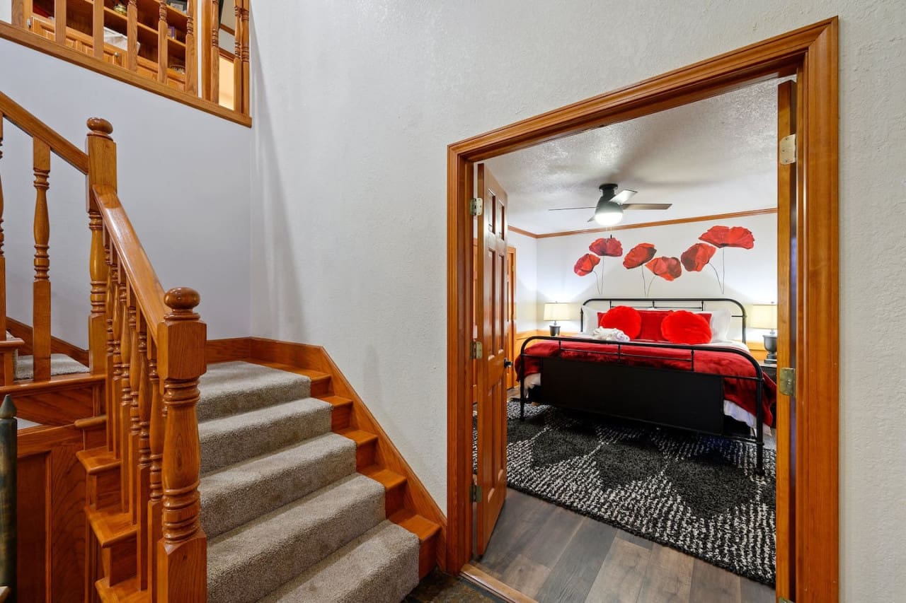 Head upstairs to find cozy nooks and serene spaces designed for relaxation.