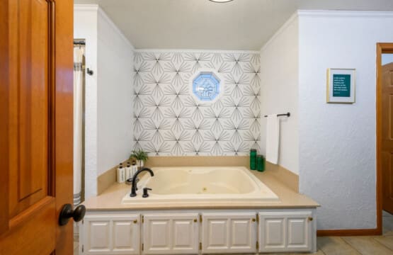 From invigorating showers to relaxing soaks, our cabin bathroom offers a serene escape.