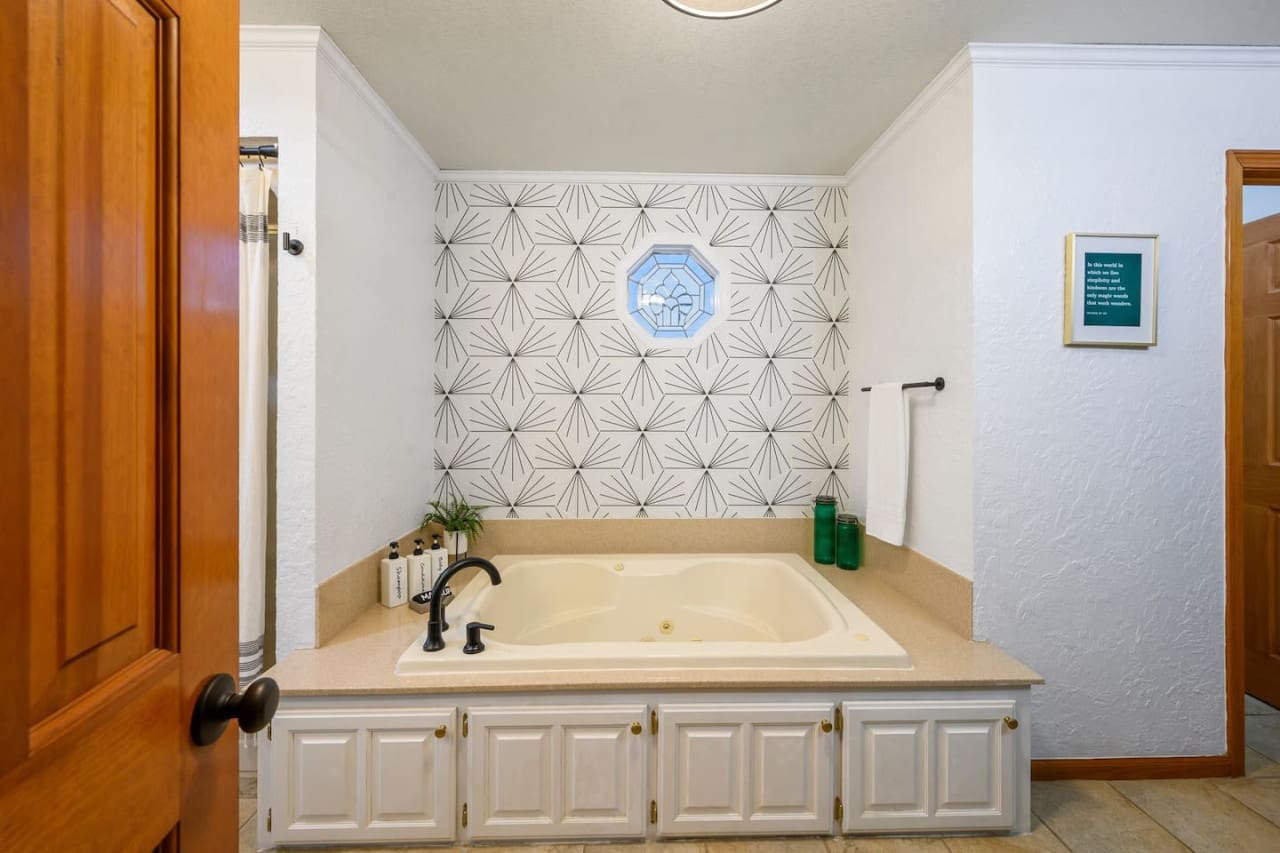 From invigorating showers to relaxing soaks, our cabin bathroom offers a serene escape.