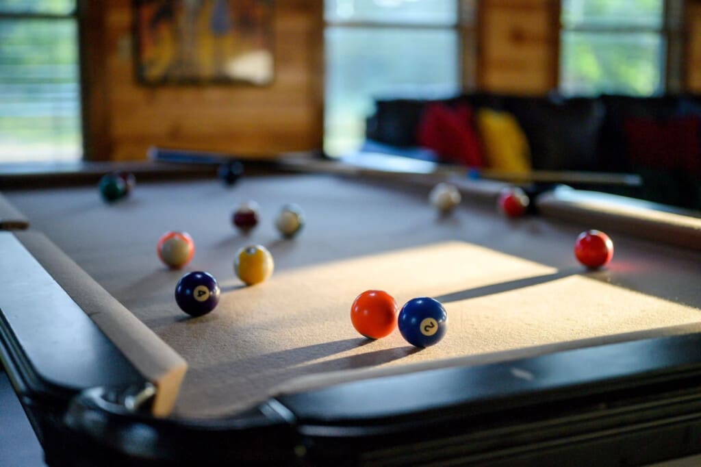From casual play to spirited tournaments, our cabin’s pool table adds fun to your retreat.