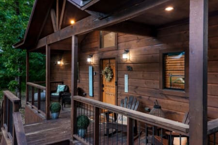 "So incredibly perfect and cozy!! The back and front porches are well appointed and perfect for sitting outside." - Elizabeth