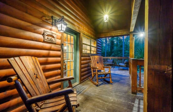 Embrace relaxation with the gentle sway of our rustic rocking chairs.