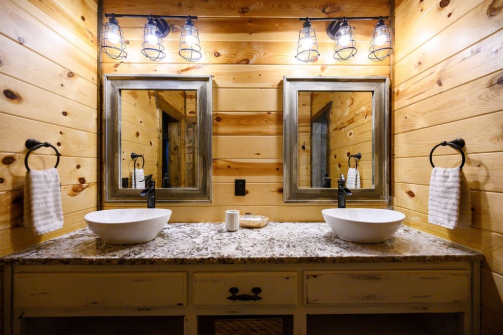Enjoy the perfect blend of function and elegance with two sinks in our spacious bathroom—ideal for busy households and couples.