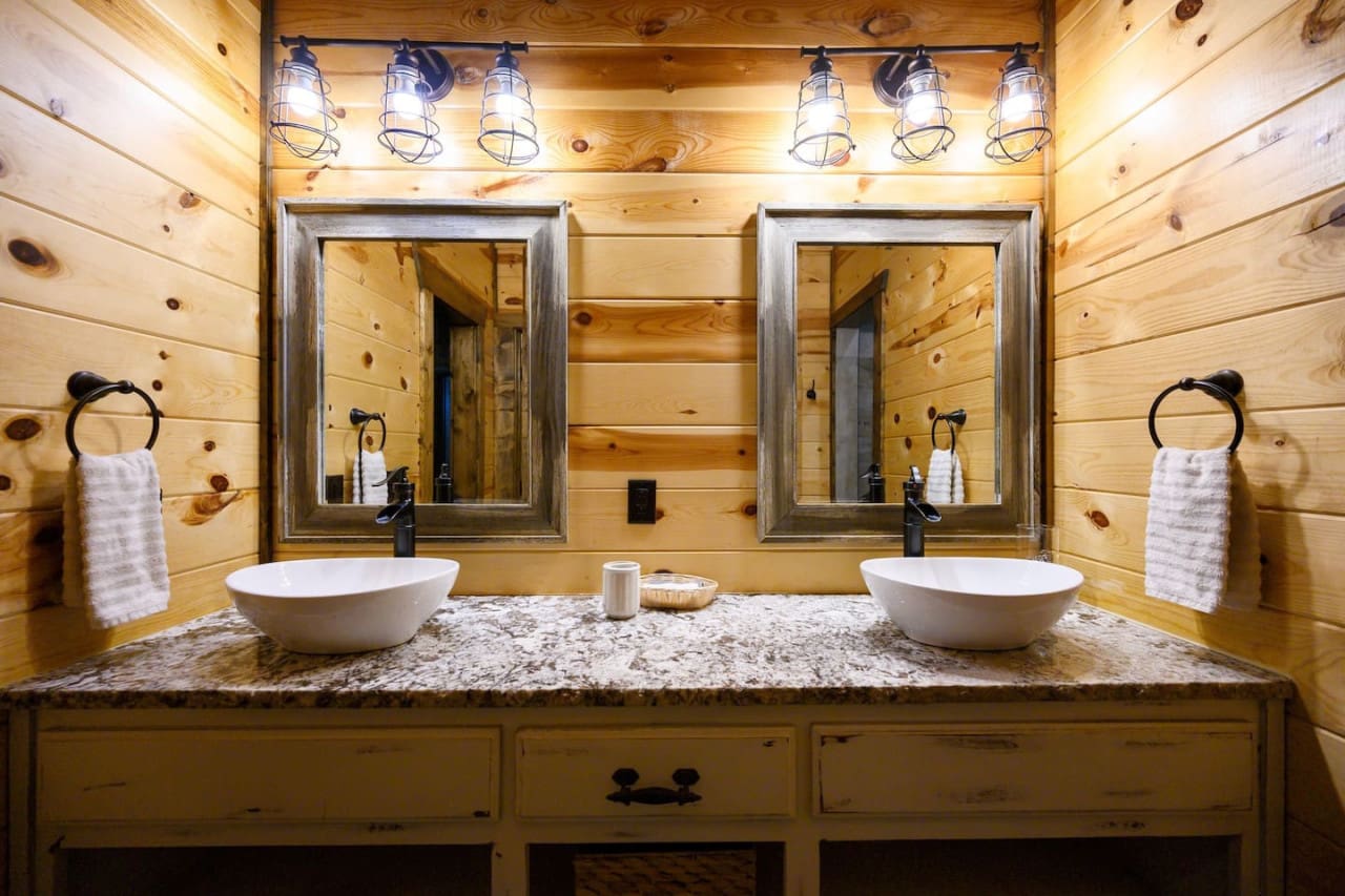 Enjoy the perfect blend of function and elegance with two sinks in our spacious bathroom—ideal for busy households and couples.