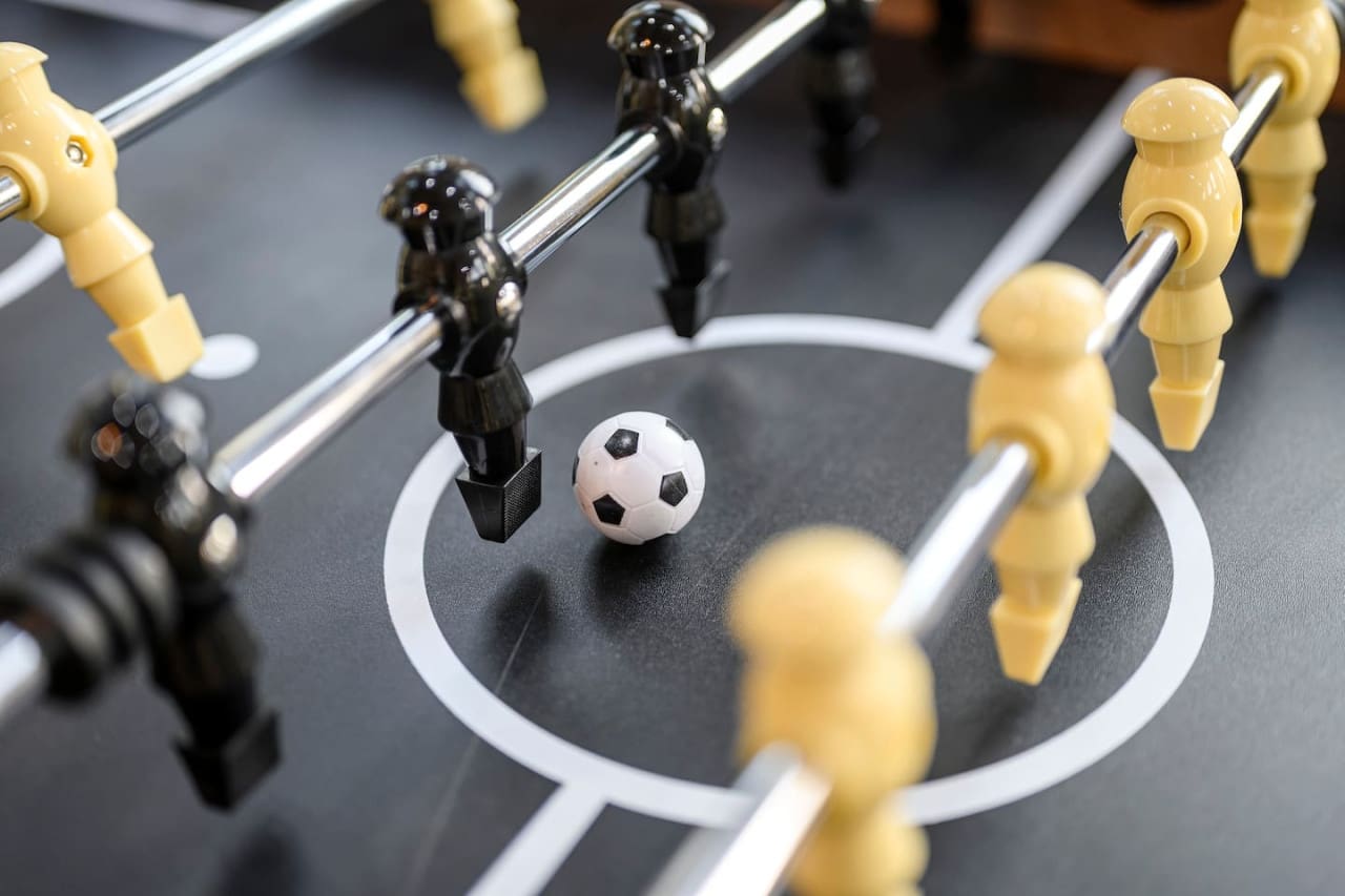 Game on! Let the friendly competition begin at the foosball table!