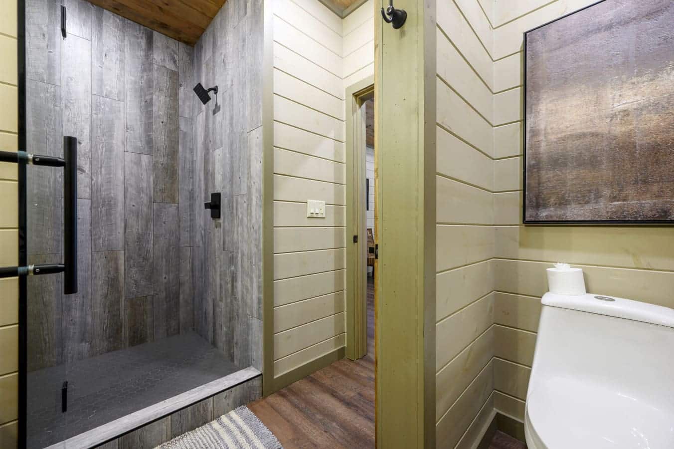 Private and functional bathroom space.