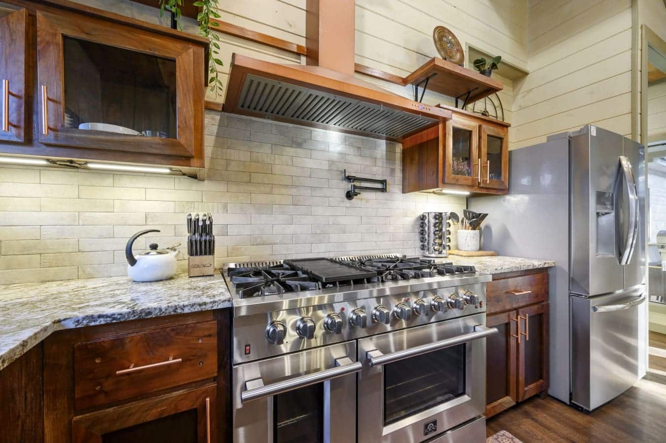 Bright, open kitchen with natural light.
