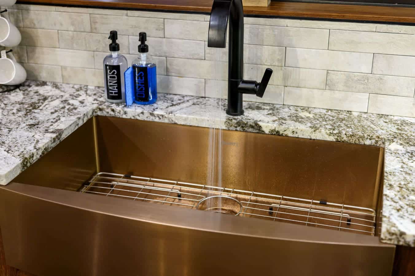 Modern kitchen sink with ample space.