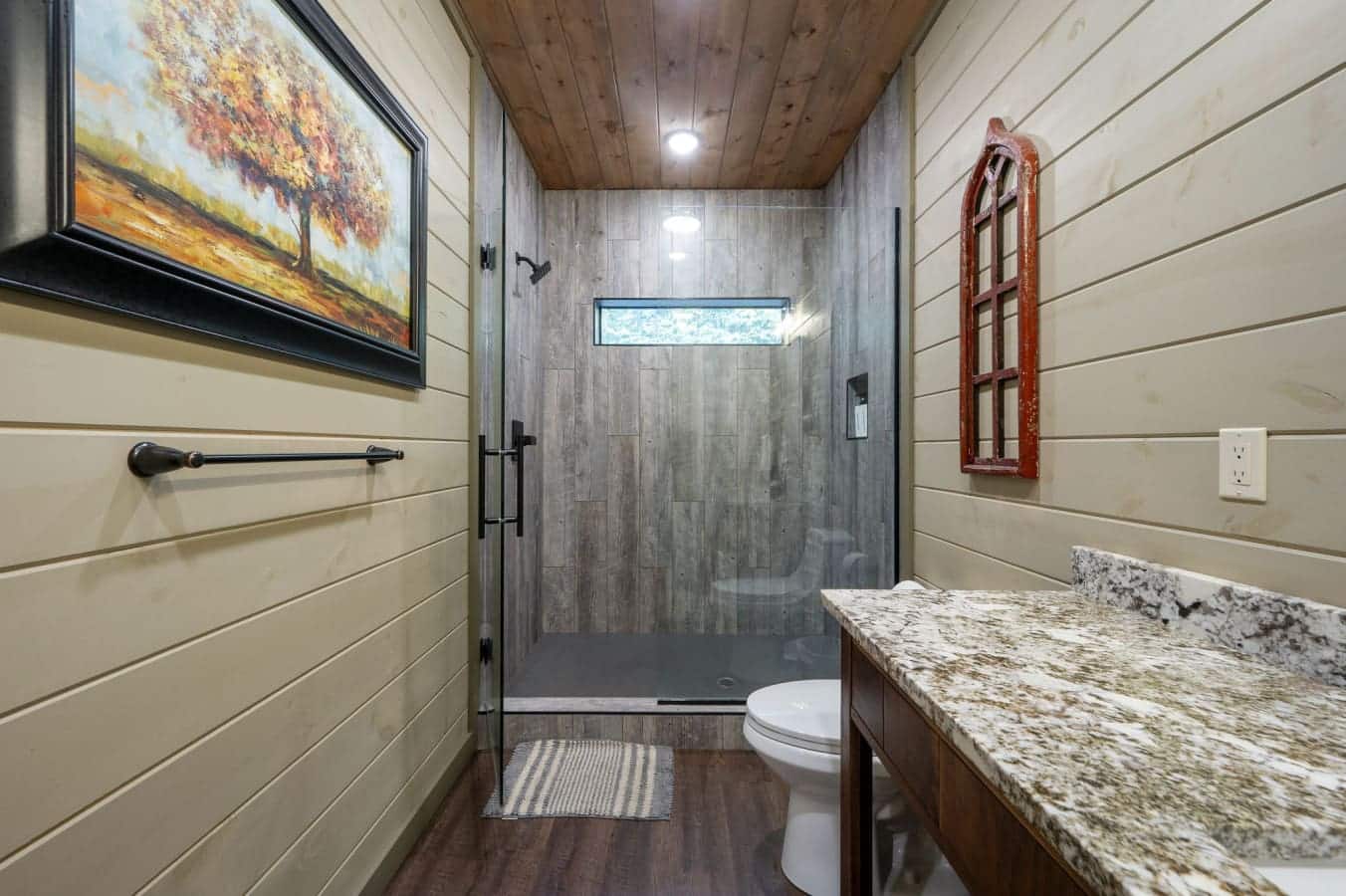 Stylish bathroom for comfort and convenience.