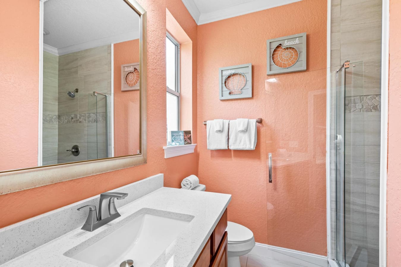 Simple luxury in every detail—yes, even the bathroom.
