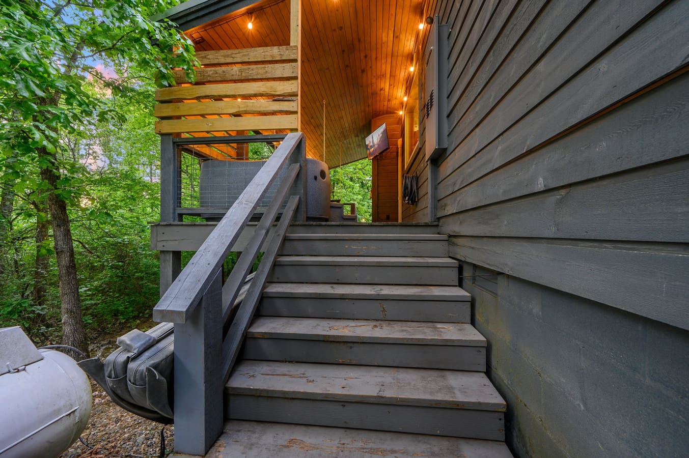 Stairs leading to your paradise retreat, where comfort and nature meet