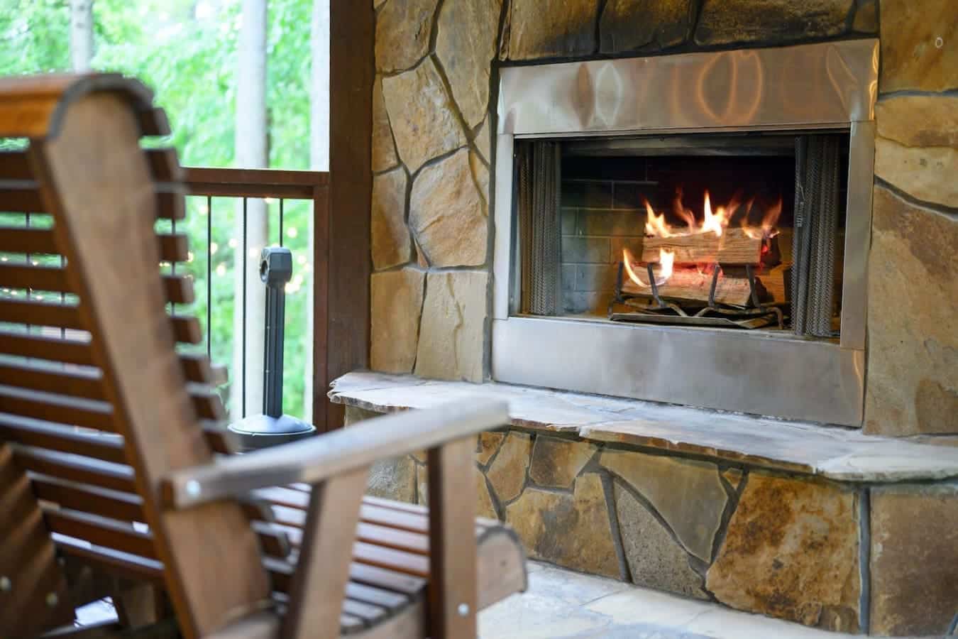 Nothing beats sitting by an active fireplace with a view of the trees, especially when you've got the whole place to yourself.
