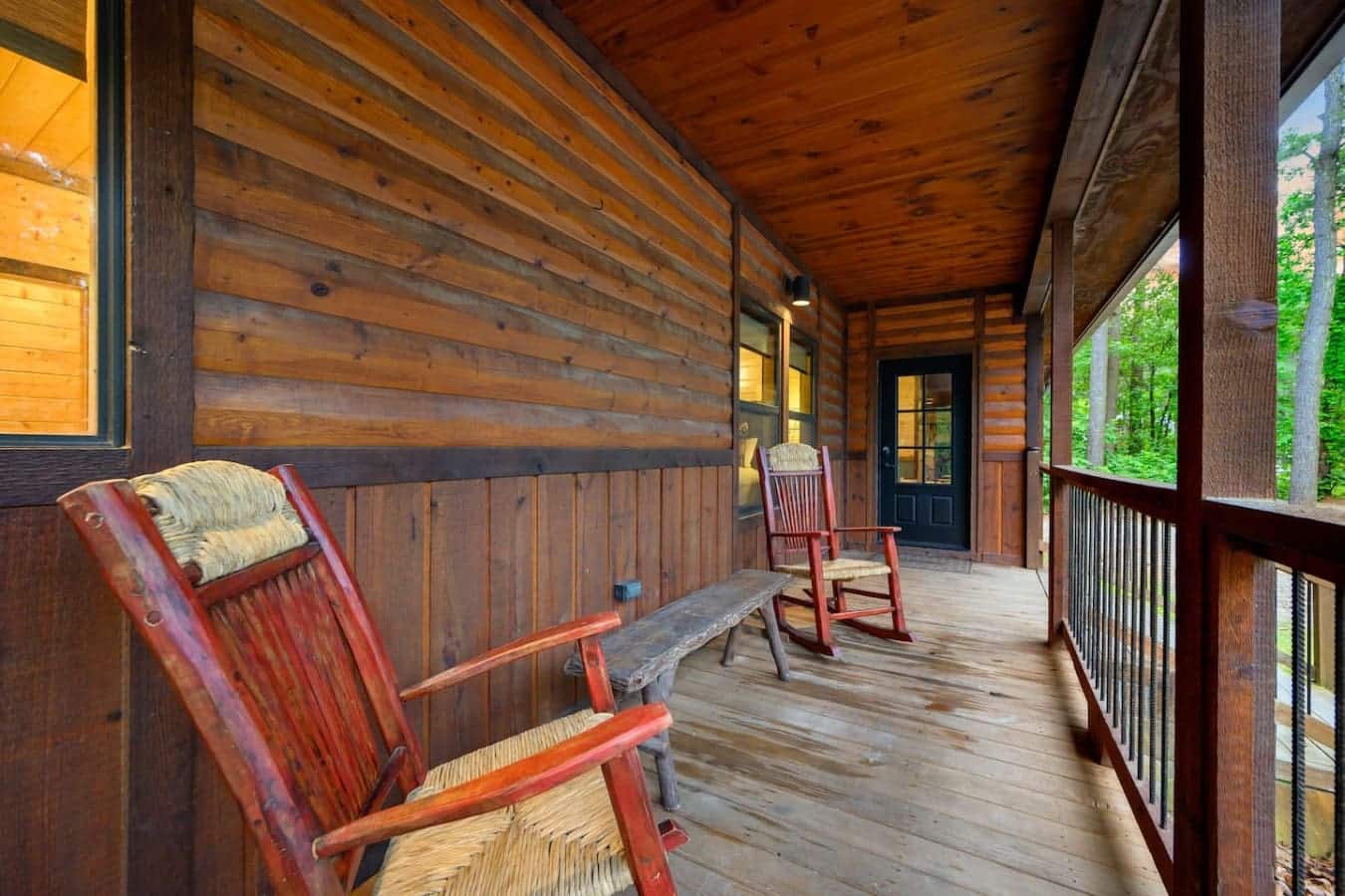 Swing in one of these rockers and watch the forest get darker as the sun dips down—this porch is basically begging you to slow down and do nothing for a few hours.