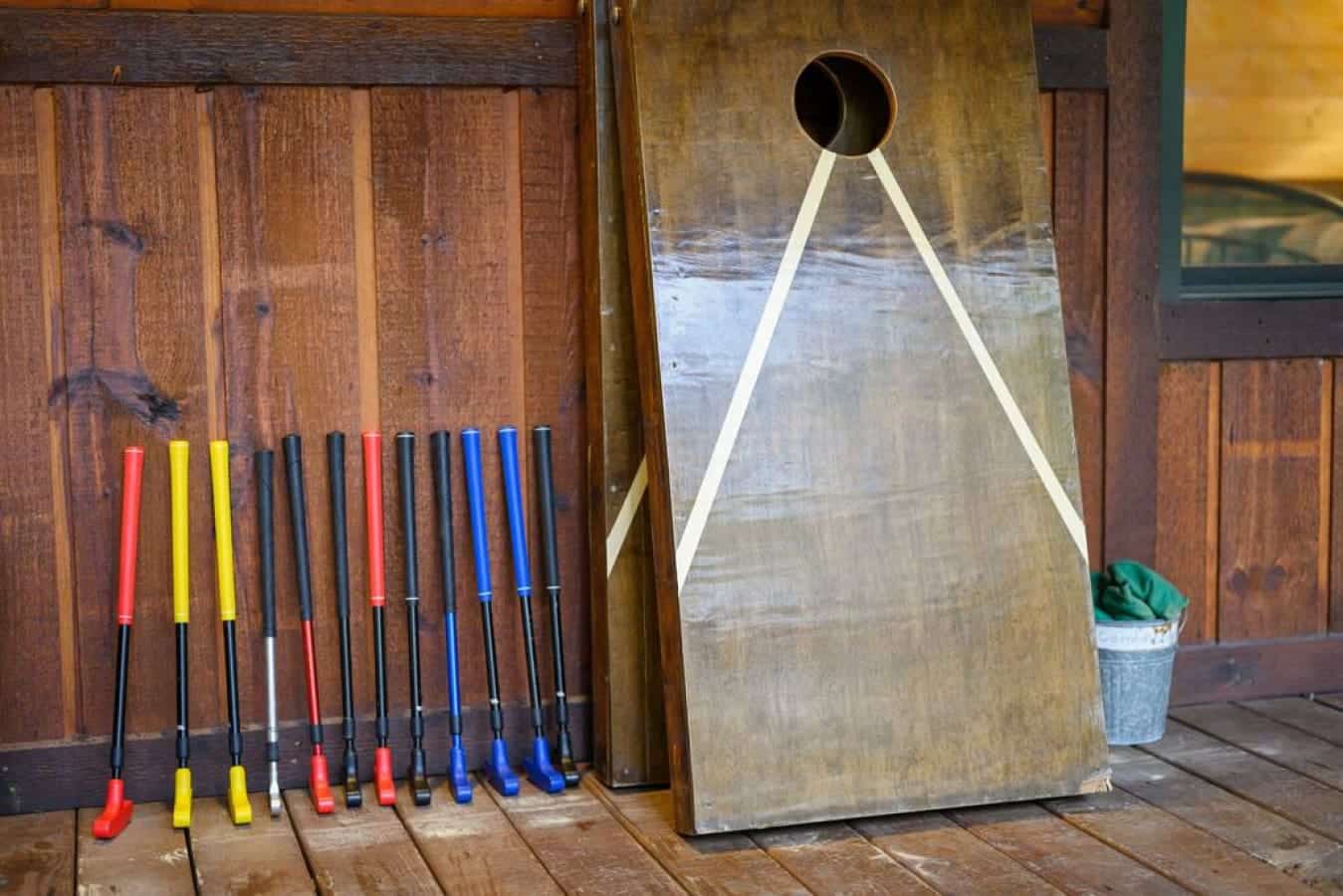 Grab a board and toss some bags around—there's enough cornhole and lawn games here to keep everyone entertained for hours.