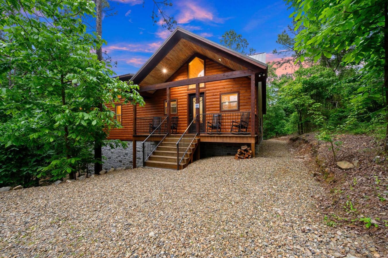After a day of hiking or exploring, kick back and soak in the forest views.