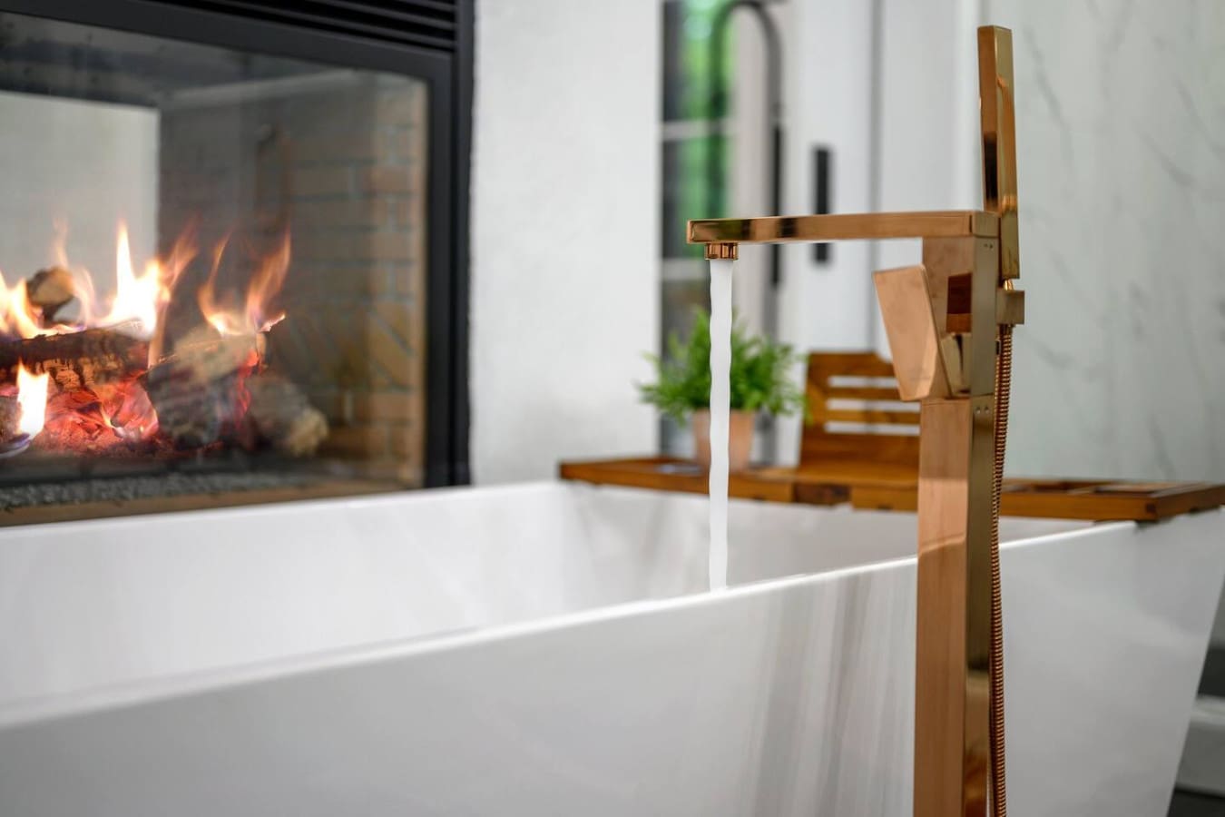 Soak by the fire. Because self-care should always come with a side of luxury.