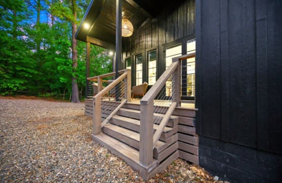 Step into serenity—where sleek lines meet cozy comforts in the heart of nature.
