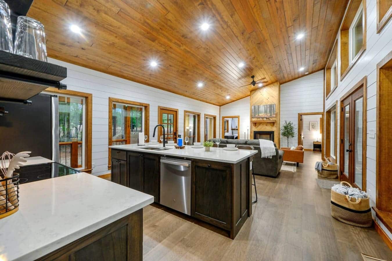 A seamless blend of kitchen comfort and cozy living.