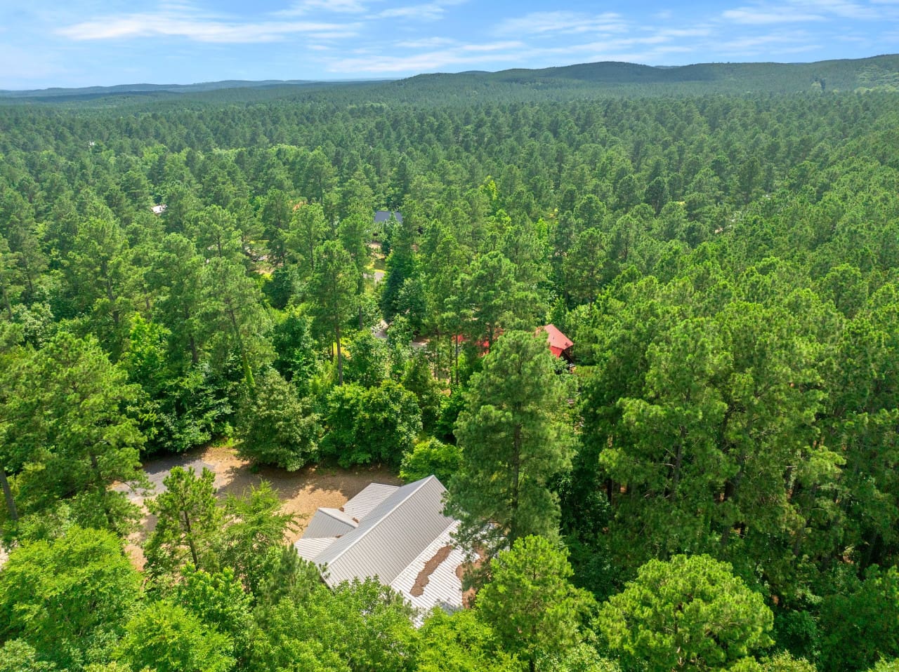 From above, see how your cabin sits perfectly among the trees.