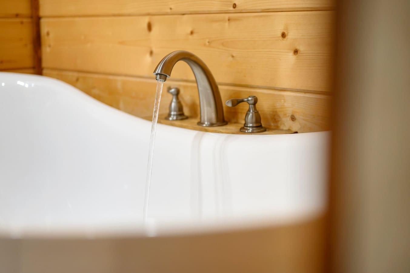 Luxurious tub designed for long, peaceful soaks.