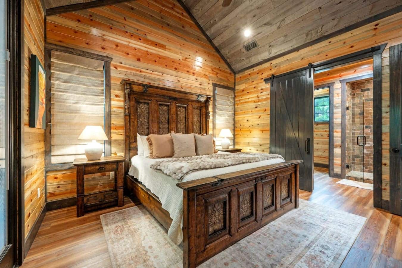 A master suite that feels like a luxury lodge getaway.