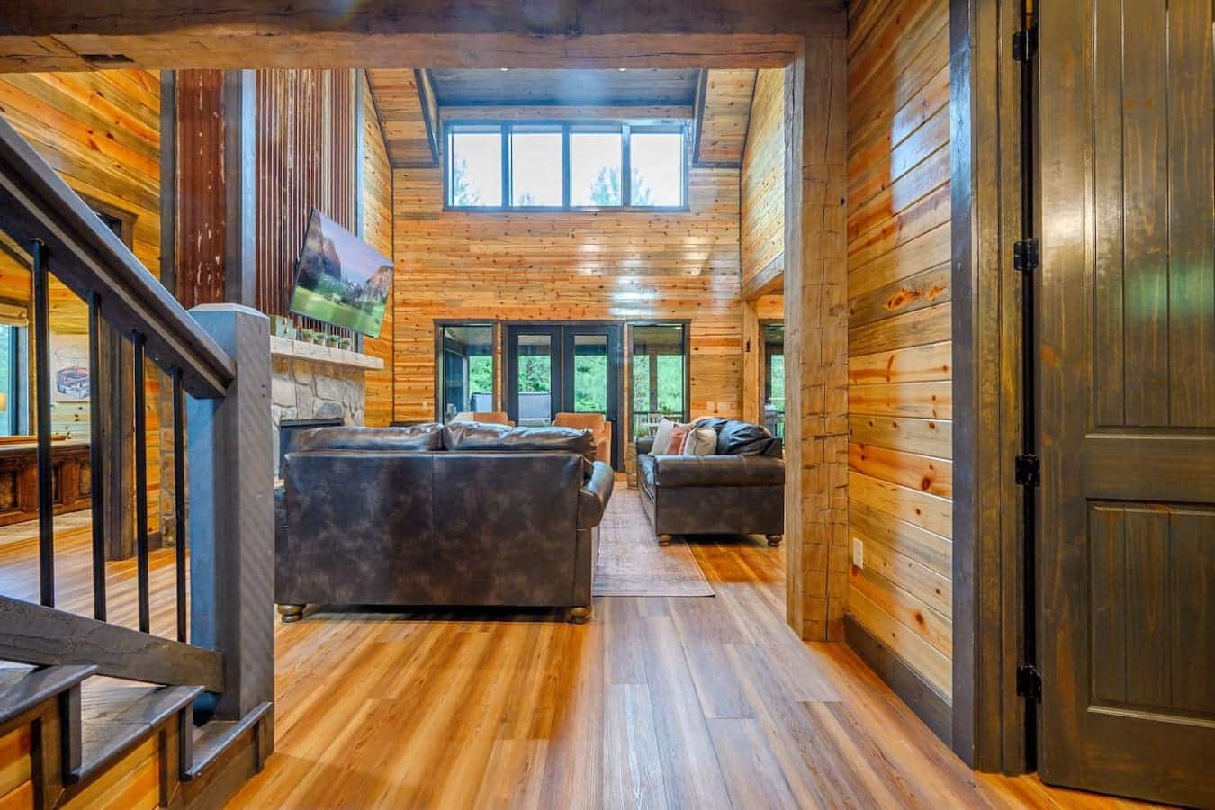 The heart of the cabin, glowing with warmth and welcome.