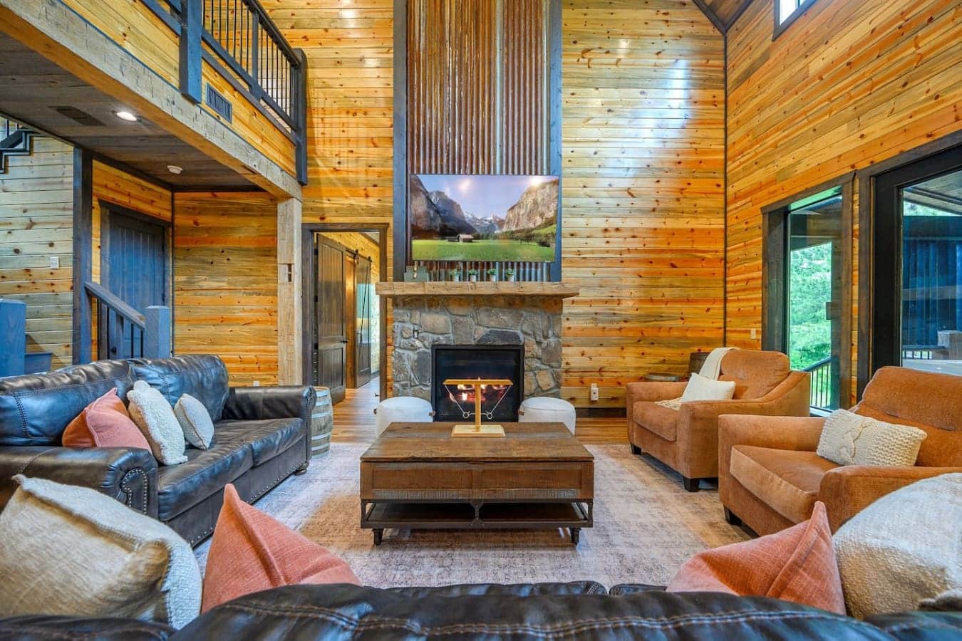 The heart of the cabin where stories are shared, fires crackle, and comfort surrounds you.