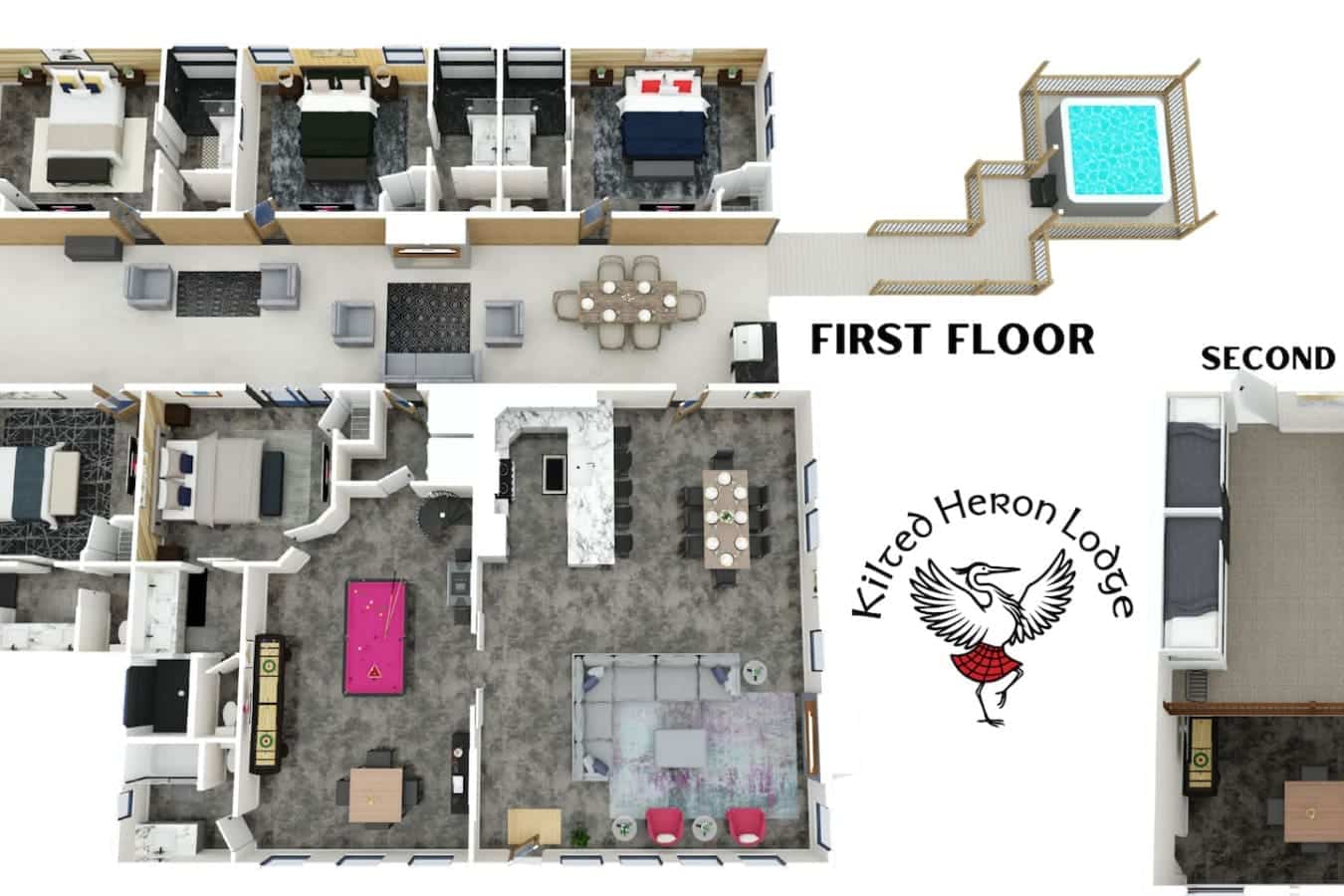 "Plenty of beds, space to play, and even your own hot tub retreat!"