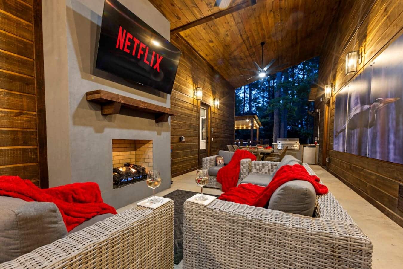 Yes, that’s a fireplace and Netflix under the stars. You’re welcome.