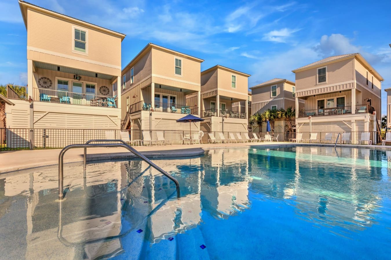 Nothing beats that moment when you round the corner to your rental and realize you've got the whole pool and these gorgeous beach houses basically to yourself.