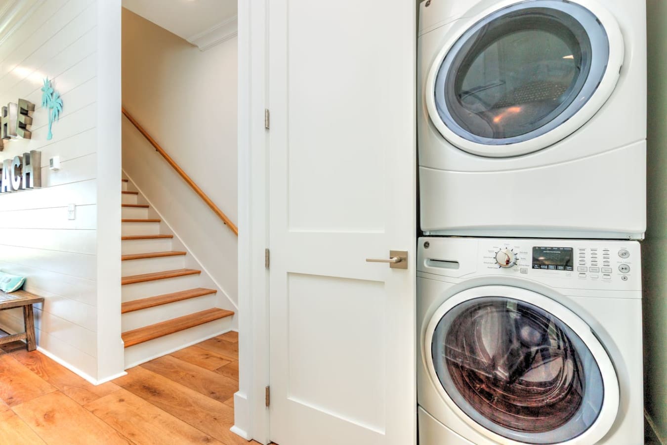 Stacked washer and dryer means you can actually pack light and still have clean clothes the whole trip—no laundromat adventures required.