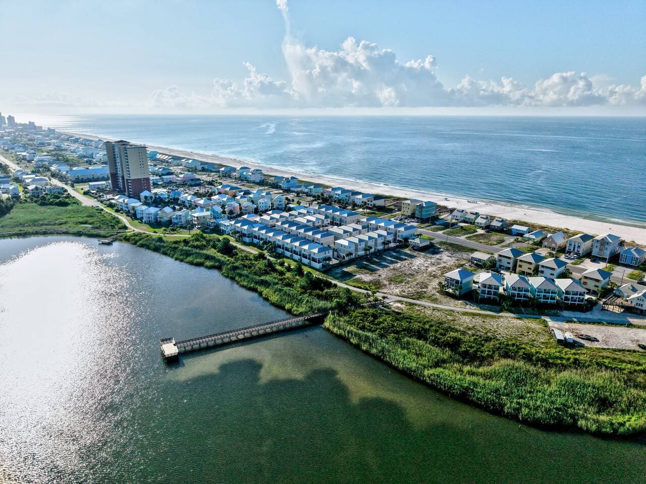 If those perfectly aligned blue roofs and that sprawling marsh could talk, they'd probably say something like "yeah, you're definitely in the right place."