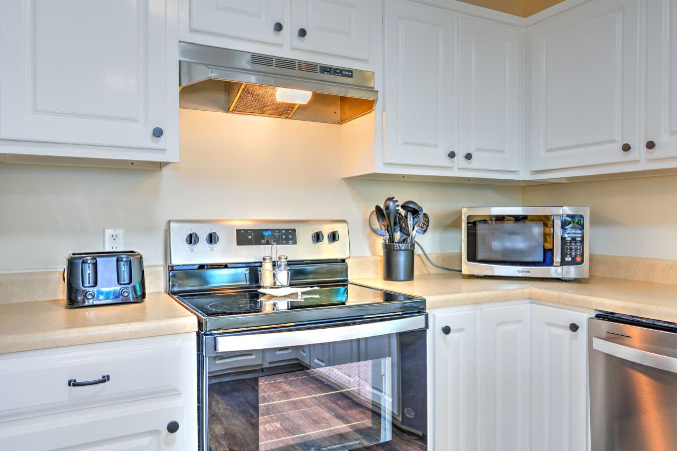 Modern appliances and plenty of space to cook.