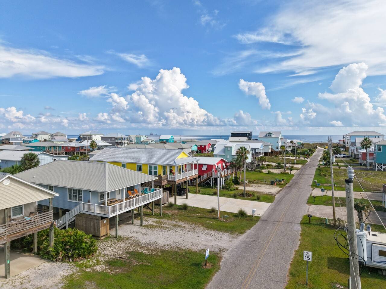 The ultimate beach location, clearly captured from the sky.