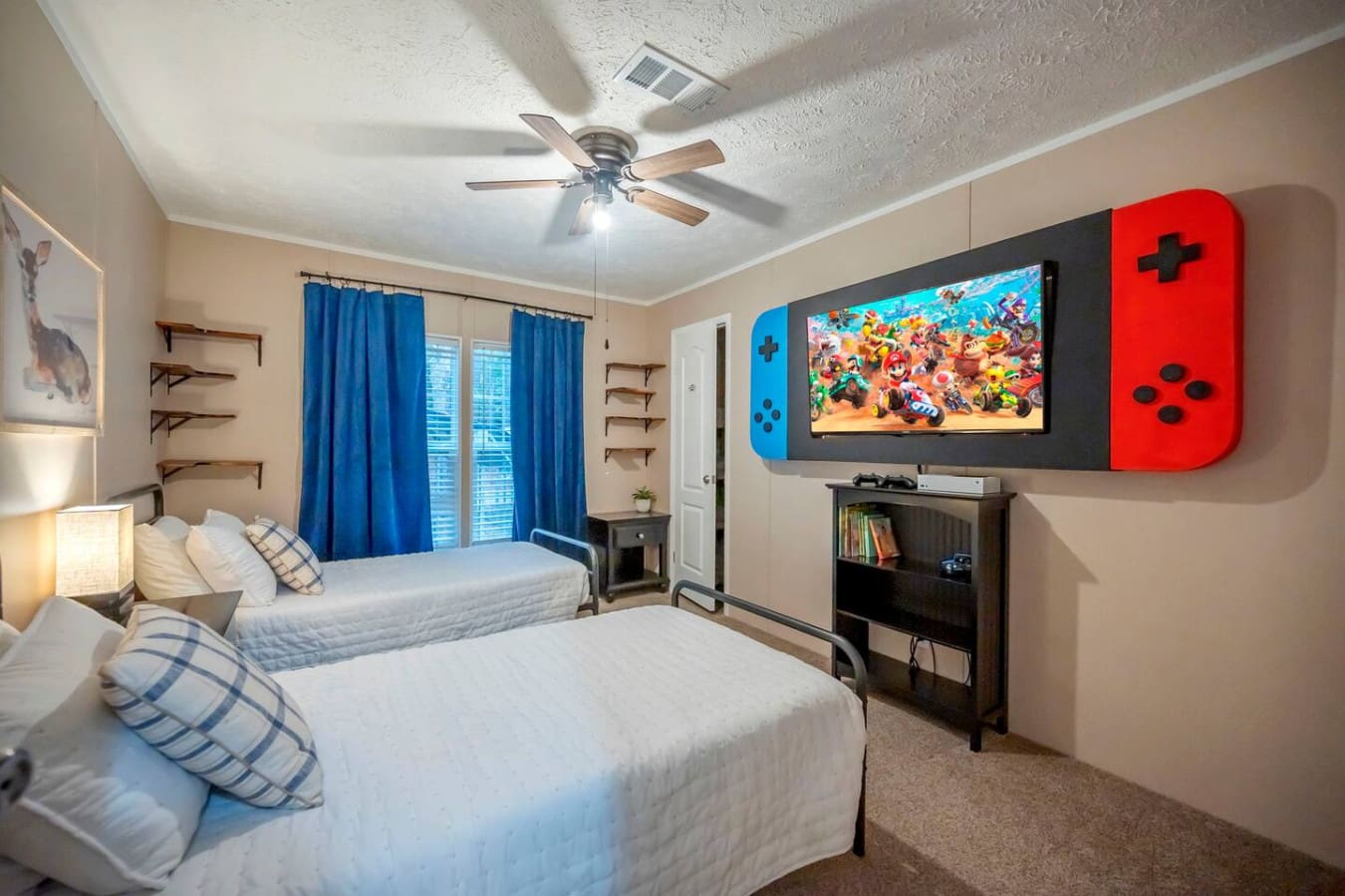 A room designed for fun and comfort.