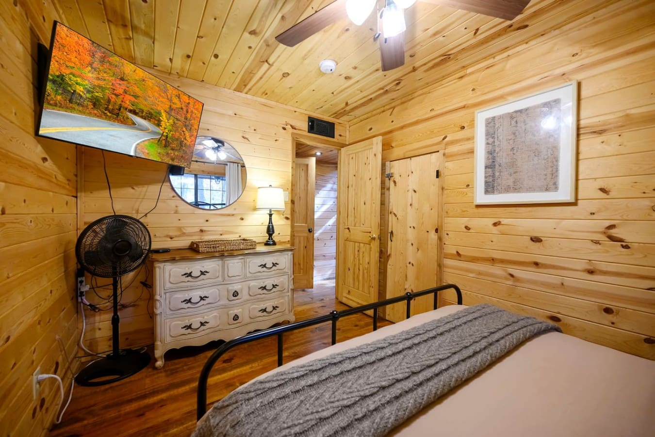 Enjoy watching TV from the comfort of your bedroom, perfect for relaxing and unwinding before sleep.