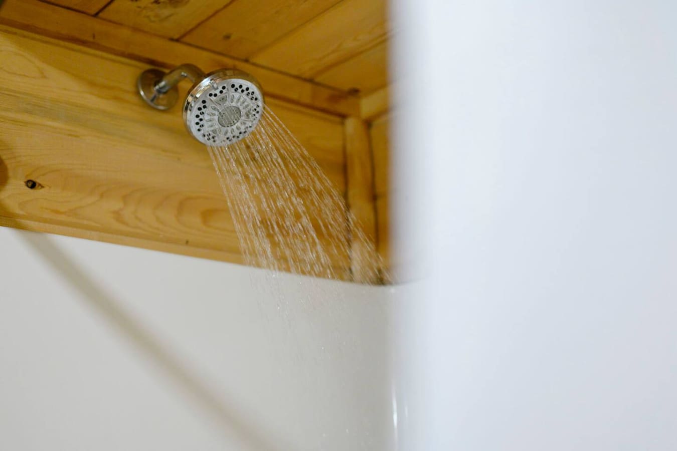Modern shower head providing a comfortable and refreshing bathing experience with good water flow.