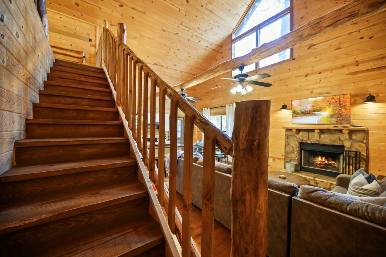 Staircase leading through the property, offering convenient access while guiding you toward a relaxing and beautiful space.