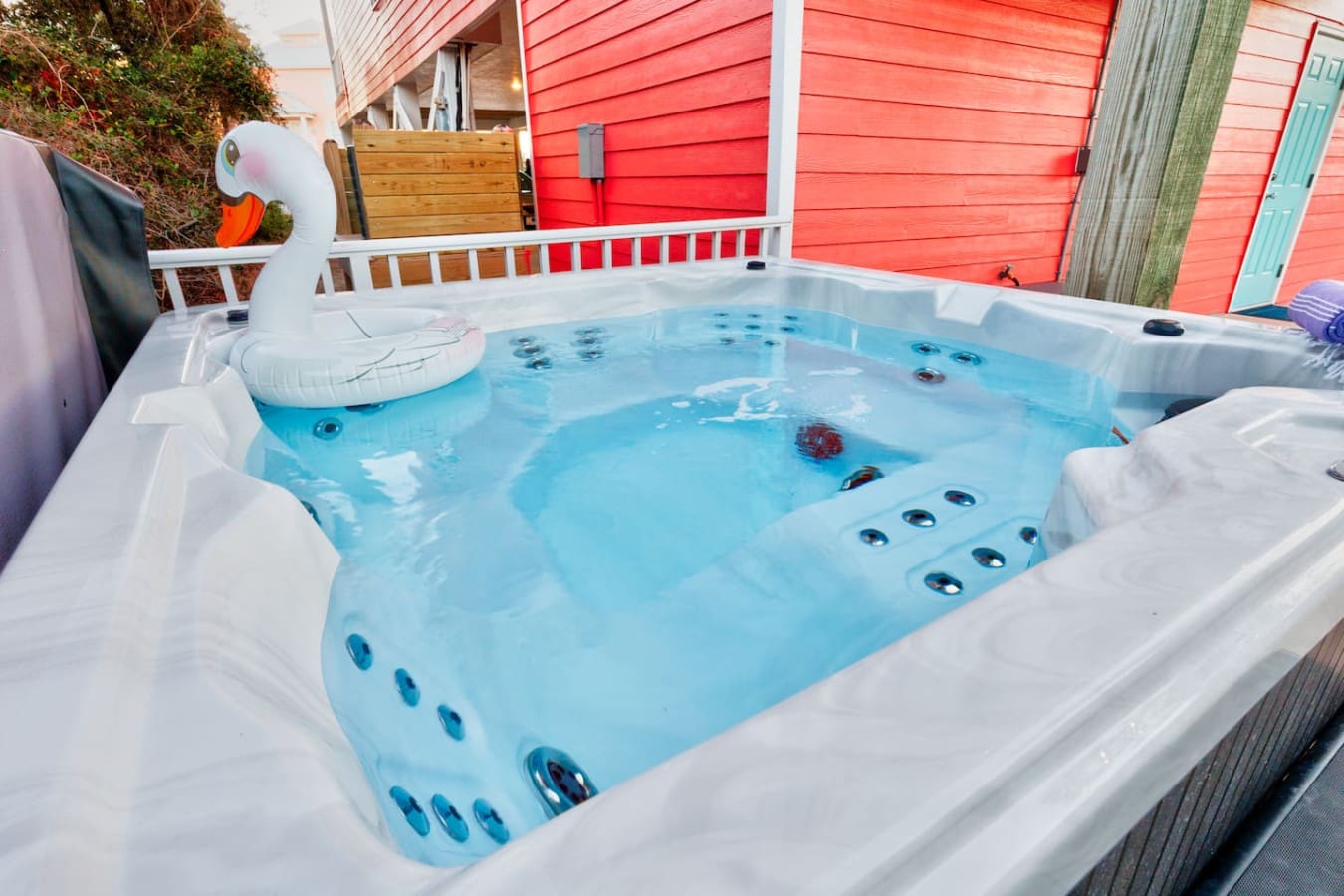 This hot tub is calling your name for those lazy evenings when you want to soak up the sunset view without ever leaving your deck.