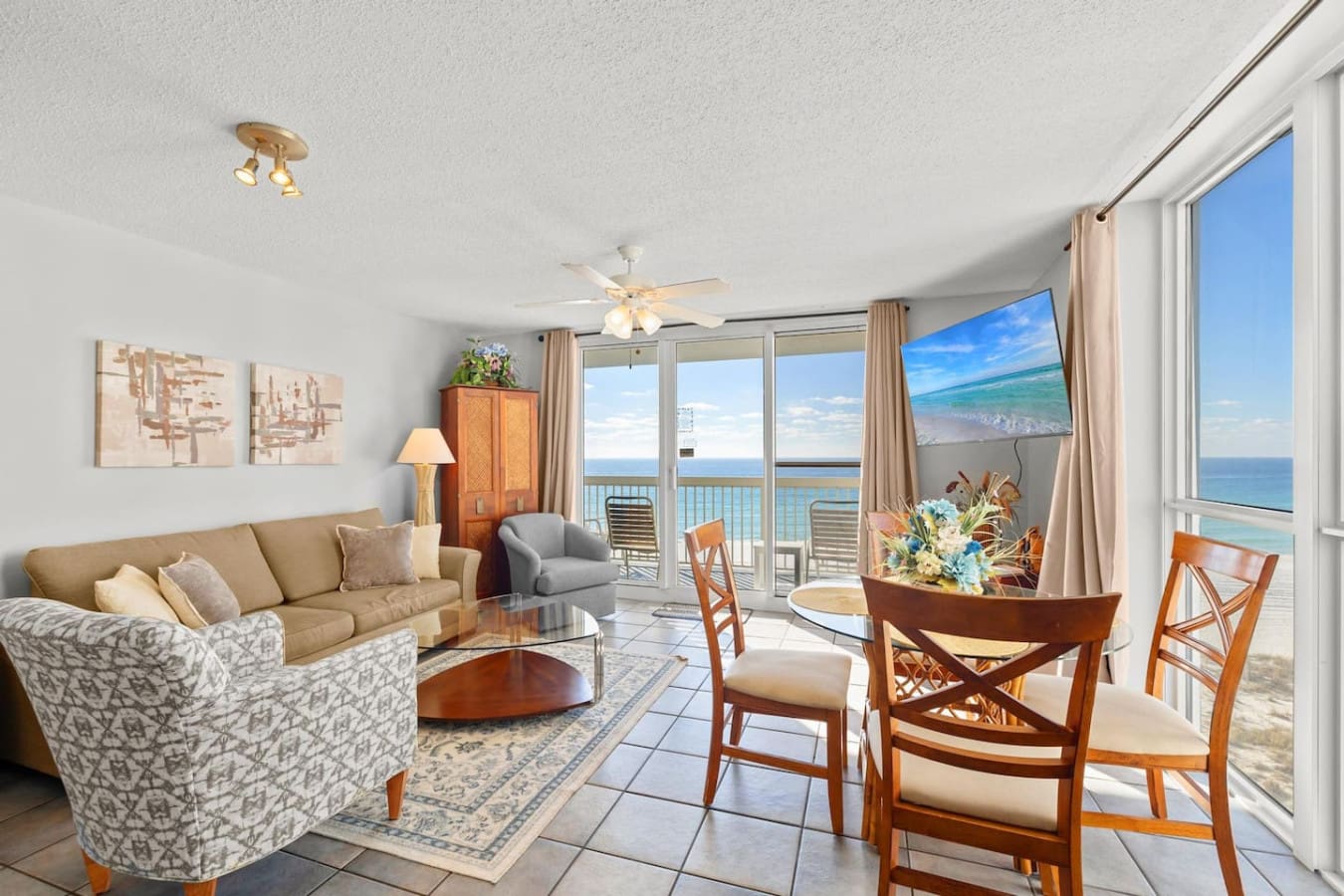 Wake up to floor-to-ceiling ocean views from your living room and you'll instantly understand why this beachfront perch is basically the best seat in the house.