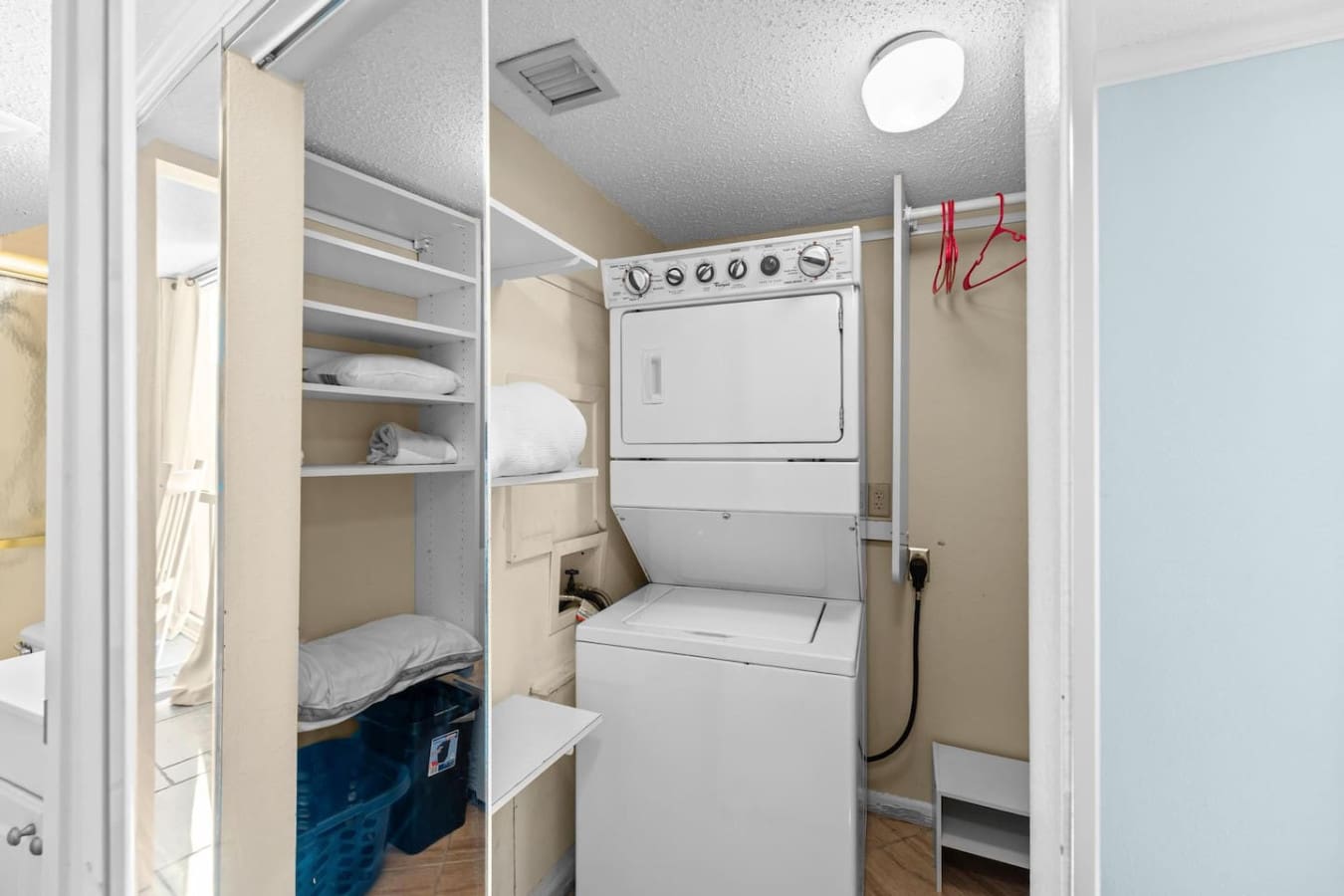 Convenient laundry room equipped for easy washing and drying, helping you stay refreshed and comfortable during your stay.