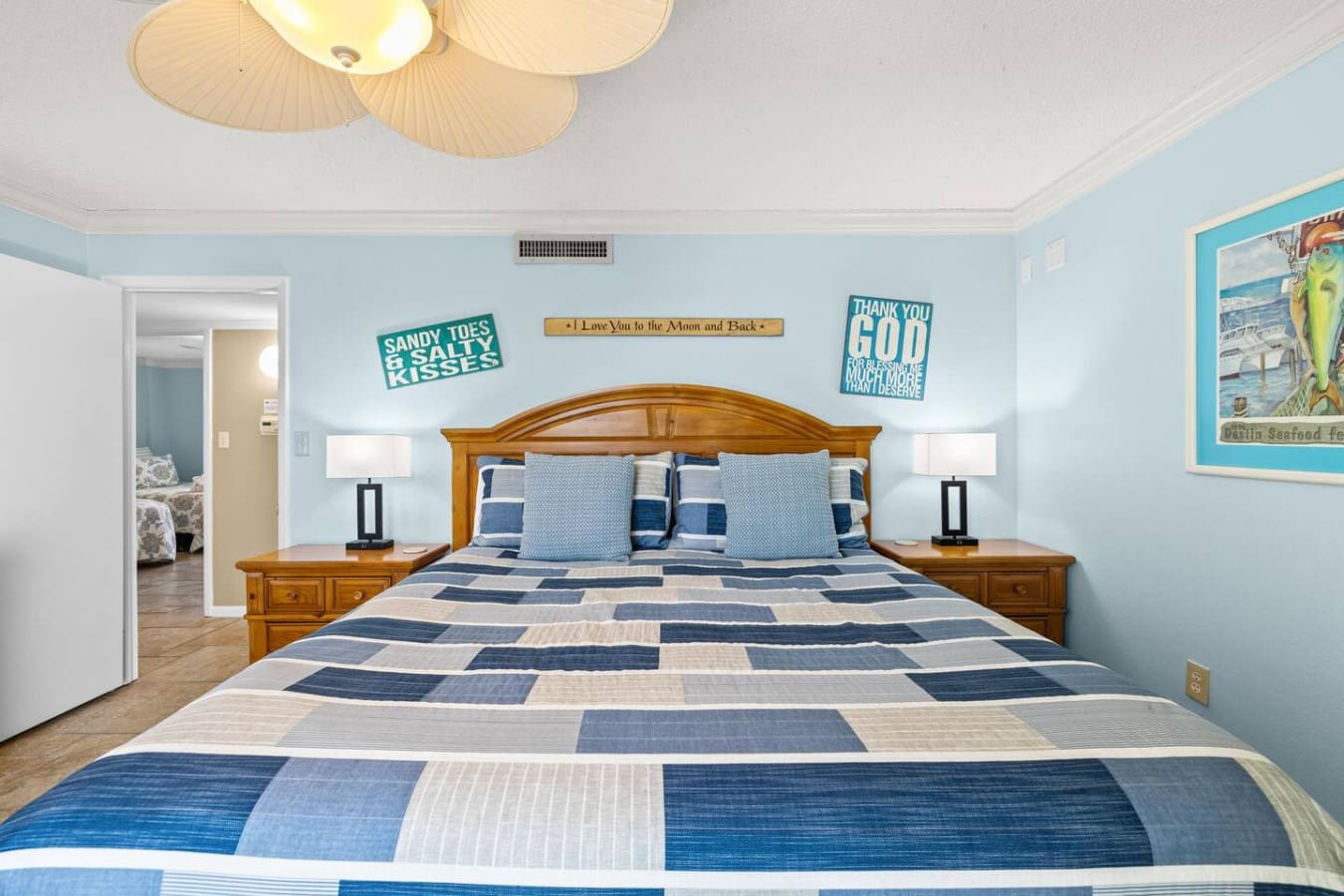 Spacious bedroom designed for comfort, offering a peaceful space to rest and recharge after a long day.