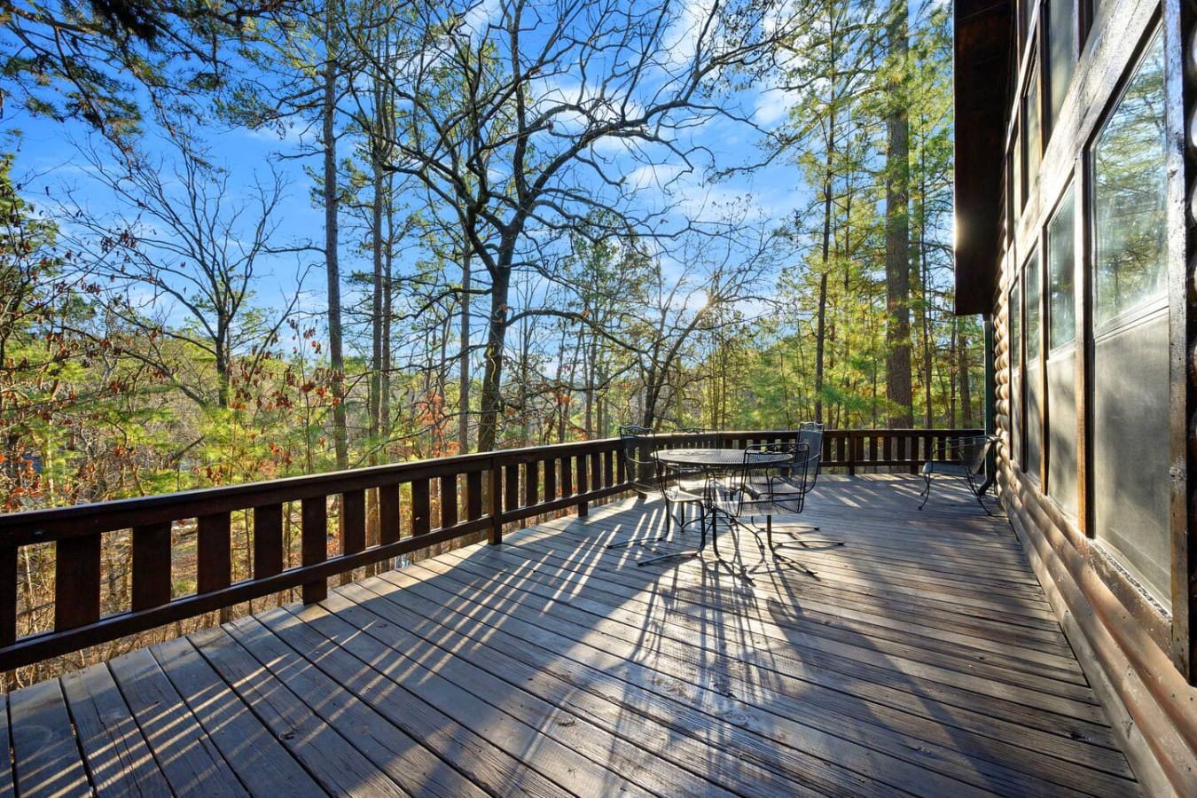 Wake up to endless forest views from your private deck with plenty of space to relax and breathe.