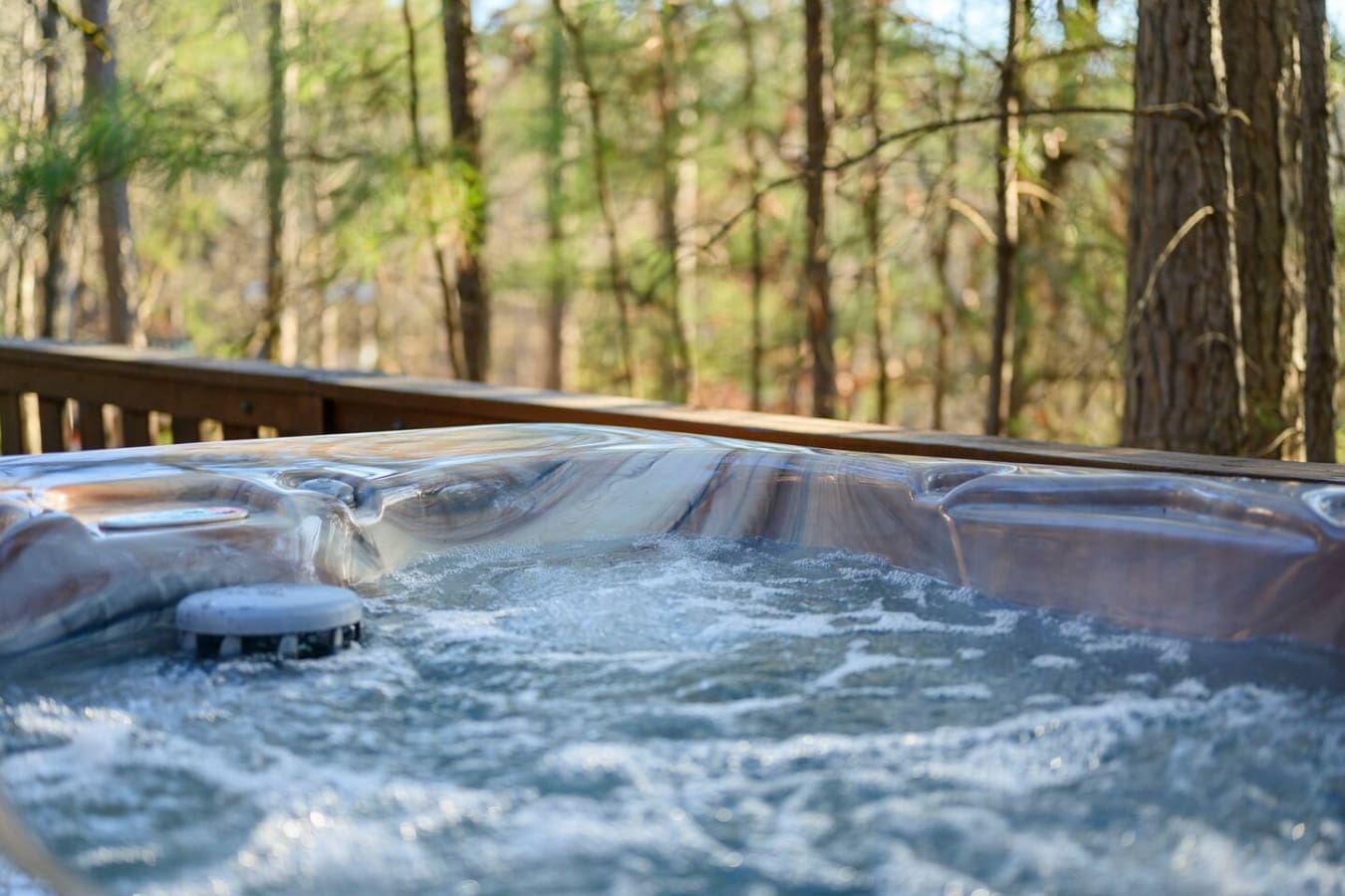 Nothing beats soaking in the hot tub surrounded by these peaceful woods and fresh forest air.