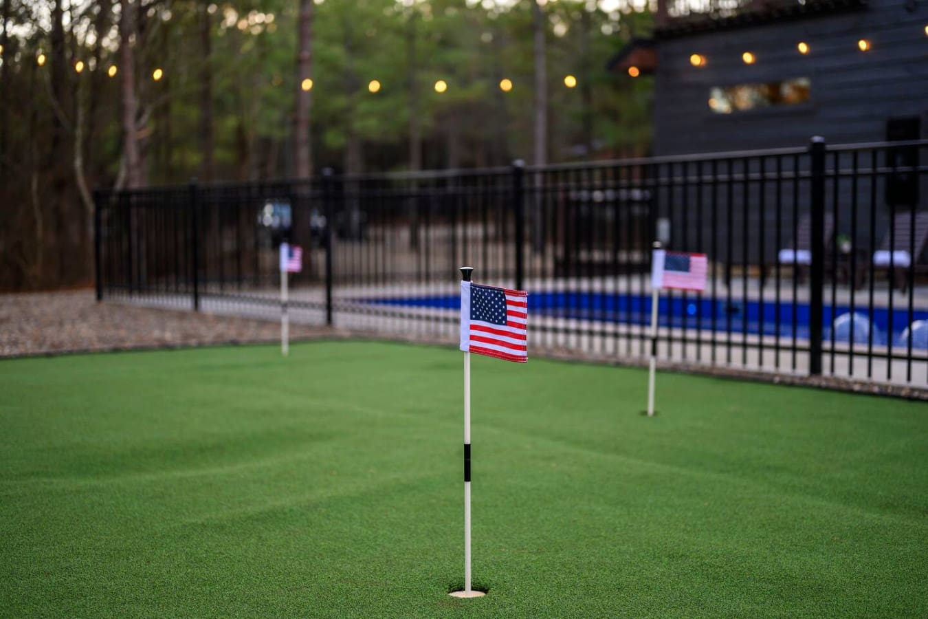 Our putting green offers the perfect way to practice your swing while enjoying the peaceful wooded setting.