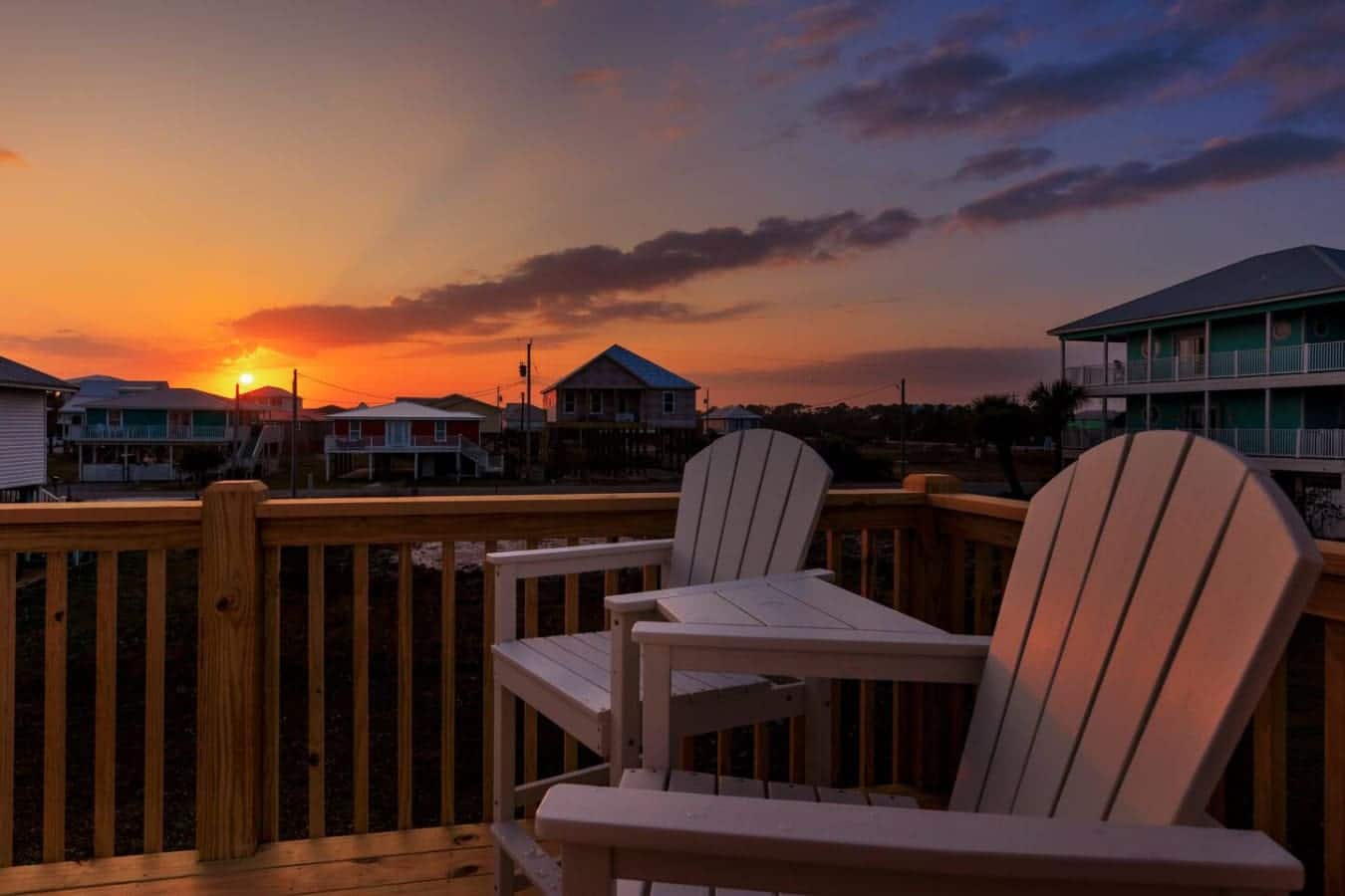 Watch the sun melt into the horizon from your private deck with these iconic Adirondack chairs.