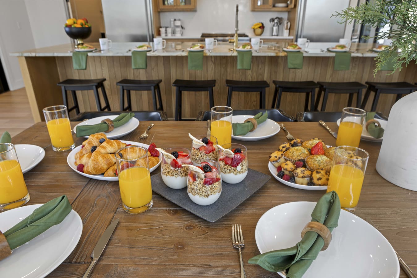Marble island, open kitchen, and room for the whole crew — mornings at Eagle's Vista are made for this.