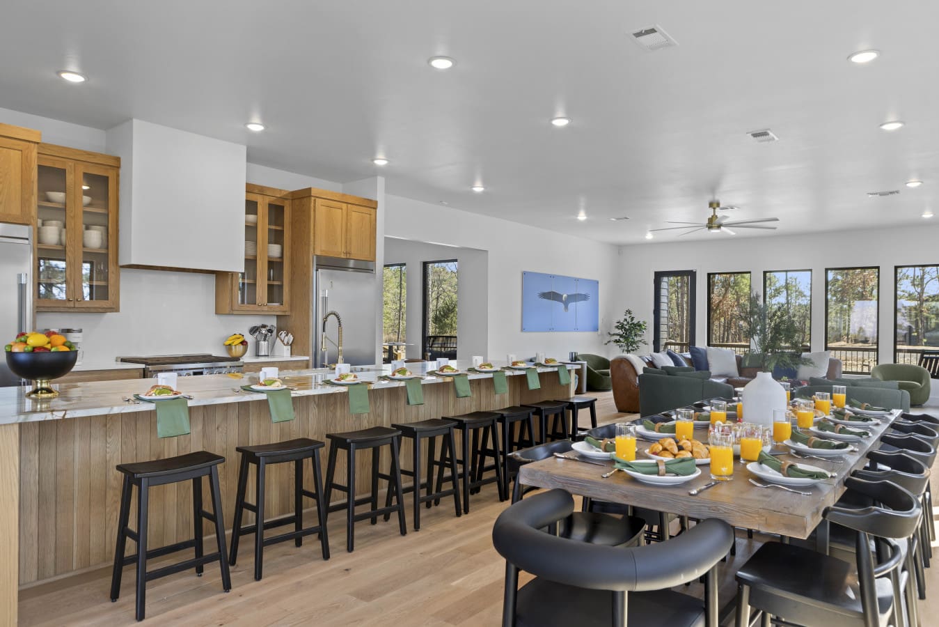 That kitchen island seats a small army, which is exactly what you need when you're feeding 30 people at Eagle's Vista.