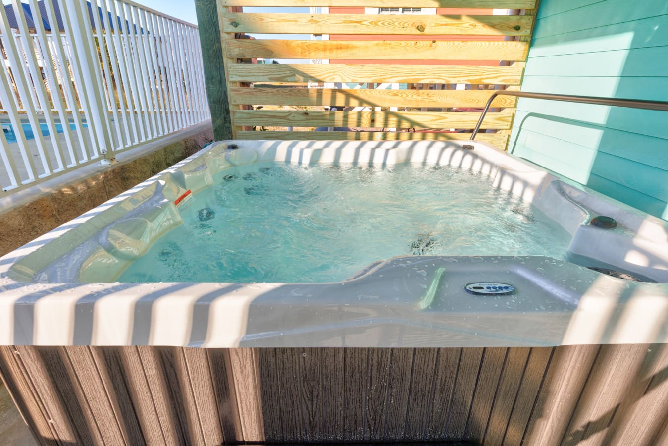 Unplug and unwind in the hot tub.