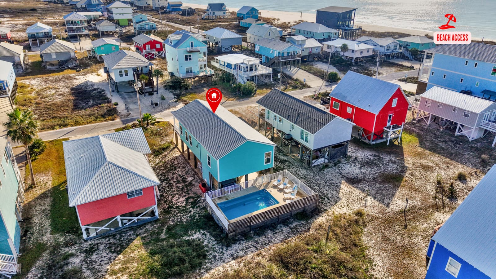 An elevated cabin stay with neighborhood charm.